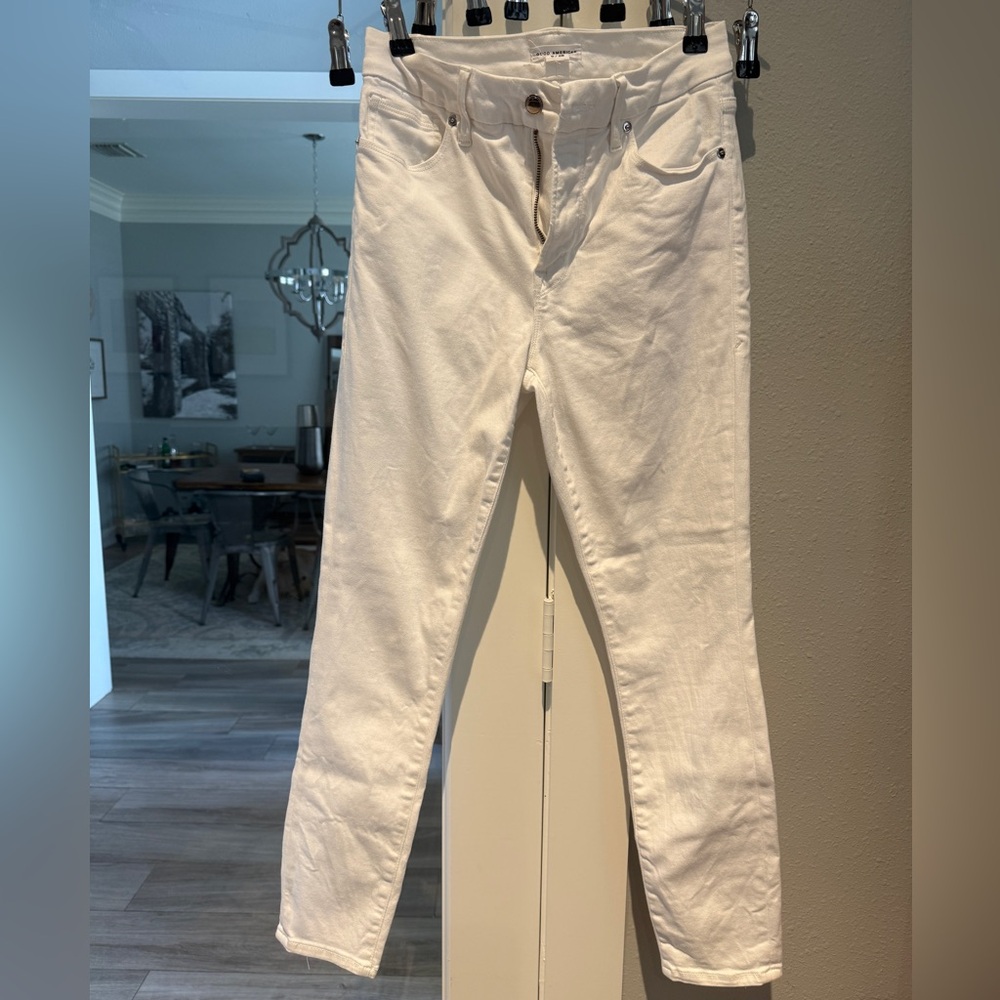 Good American- White Skinny Jeans, Size 28